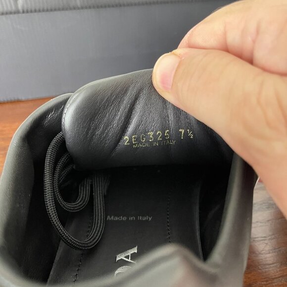 Prada 2EG325 Men's Black Leather Logo Lace-up Sneakers, Many sizes - Picture 4 of 16